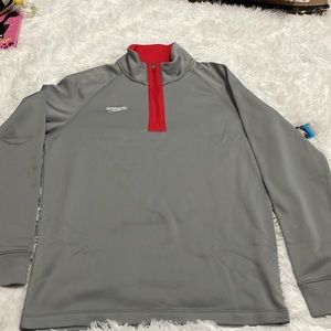 Speedo men fleece 1/4 zip sweater Grey and red